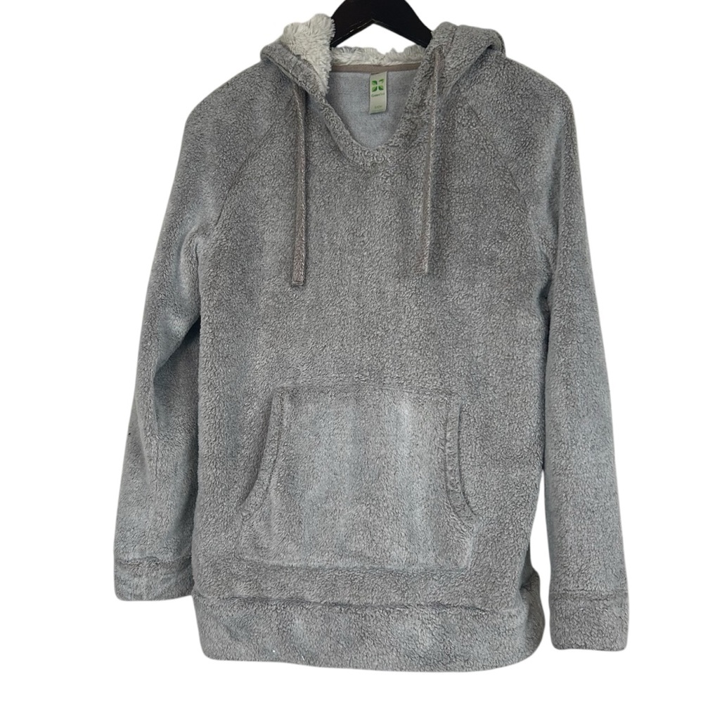 4/$25 Green Tea gray soft fuzzy hoodie